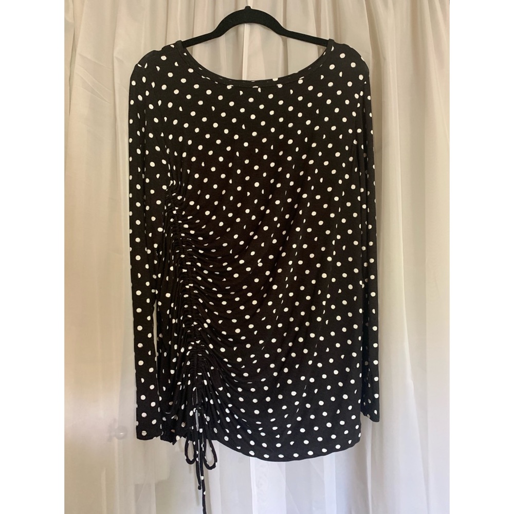 Polka Dot Ruched Top
